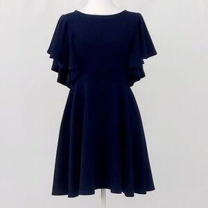 Elegant Women’s Knee-Length Fit and Flare Dress Navy, Size: Medium
